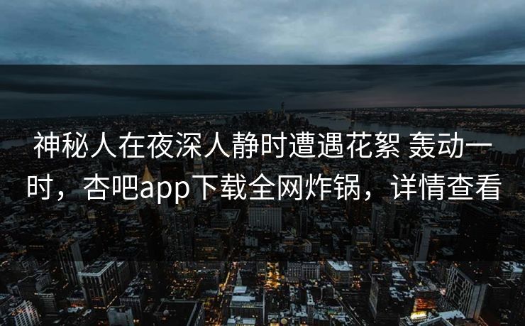 神秘人在夜深人静时遭遇花絮 轰动一时，杏吧app下载全网炸锅，详情查看