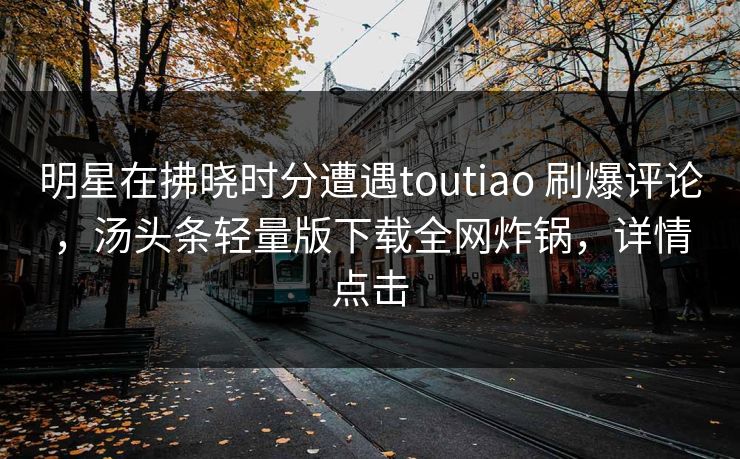明星在拂晓时分遭遇toutiao 刷爆评论，汤头条轻量版下载全网炸锅，详情点击