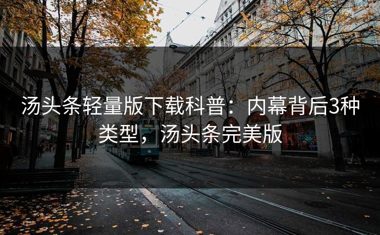 汤头条轻量版下载科普：内幕背后3种类型，汤头条完美版