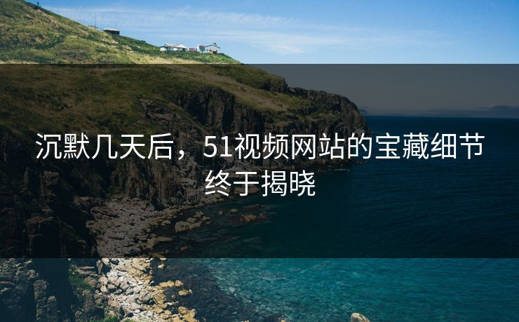 沉默几天后，51视频网站的宝藏细节终于揭晓